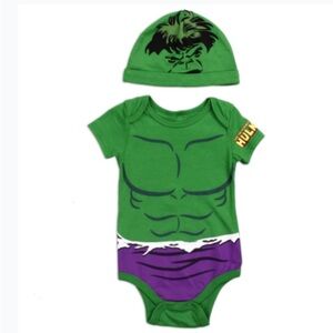 Infant Boy The Hulk Creeper Onesie & Hat Set